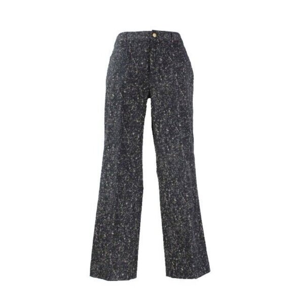 Dana Buchman Sz 10 x 29 Navy Tan Print Cotton Blend 5 Pocket Pant - Picture 1 of 6